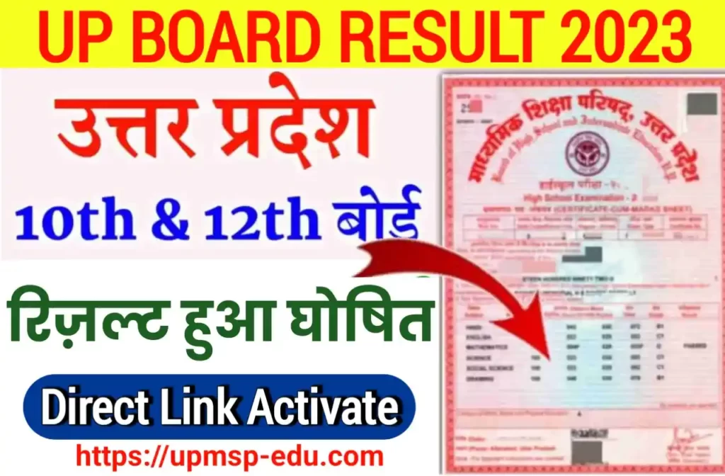 Up Board Result 2023 Live Check